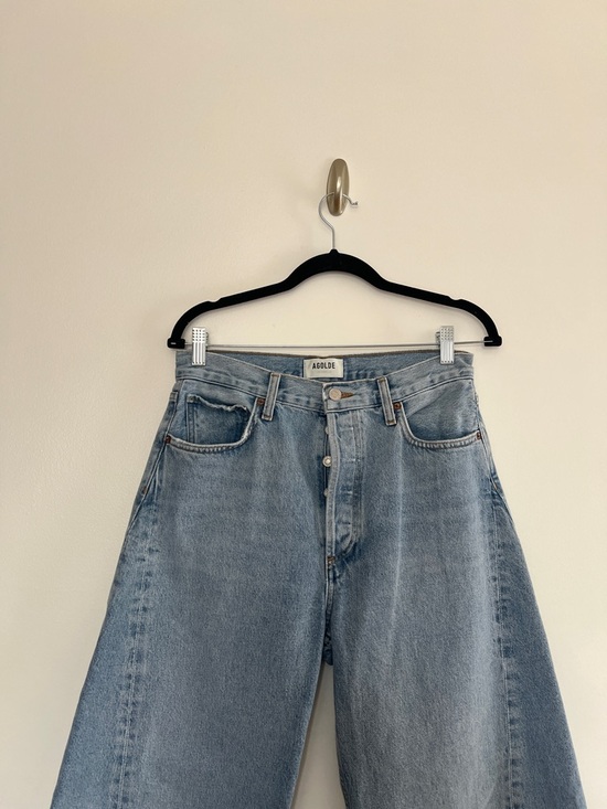 AGOLDE Luna High Rise Tapered Jeans Organic Cotton Light Wash Denim Size 28 - Picture 3 of 8